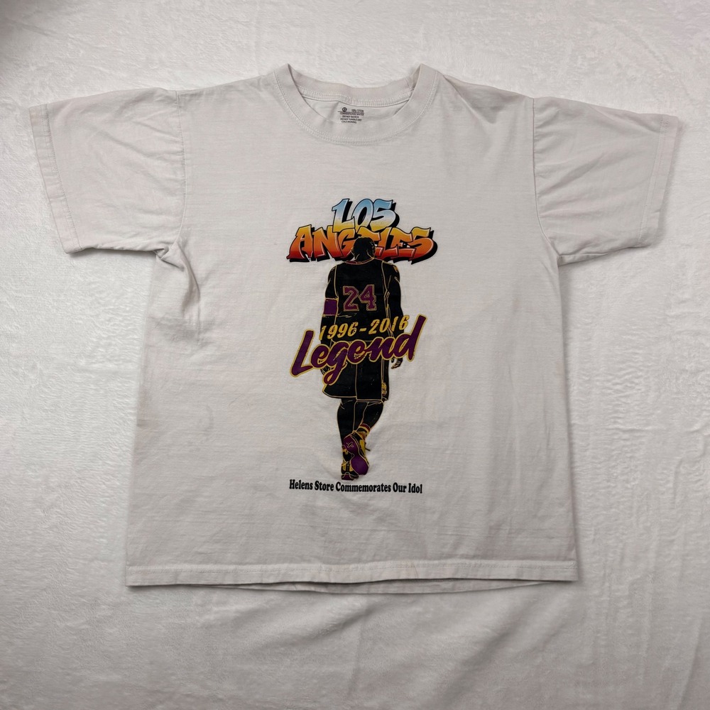 Kobe Bryant Los Angeles Legend 1996-2016 Tribute T-Shirt White Mens XL Lakers